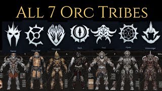 Middle Earth: Shadow Of War - All 7 Orc Tribes Gameplay Trailers ( Base Game Tribes )