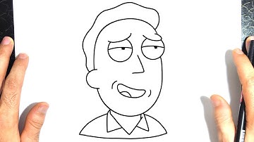 how to draw Jerry Smith from Rick and Morty easy step by step for kids/cómo dibujar cartoon