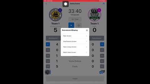 QS HOCKEY PRO APP - How to display the goalscorer screen on the scoreboard