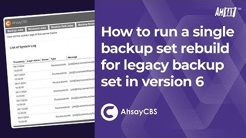 How to run a single backup set rebuild for legacy backup set created in version 6?