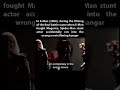 In X-Men (2000), during the filming of the final battle scene when X-Men fought Magneto