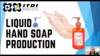 ITDI Webinar on Liquid Hand Soap Production