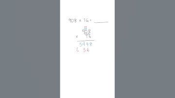 Long Multiplication: 908 x 76 | 3-Digit by 2-Digit Multiplication ✅💯 #math #multiplication #maths