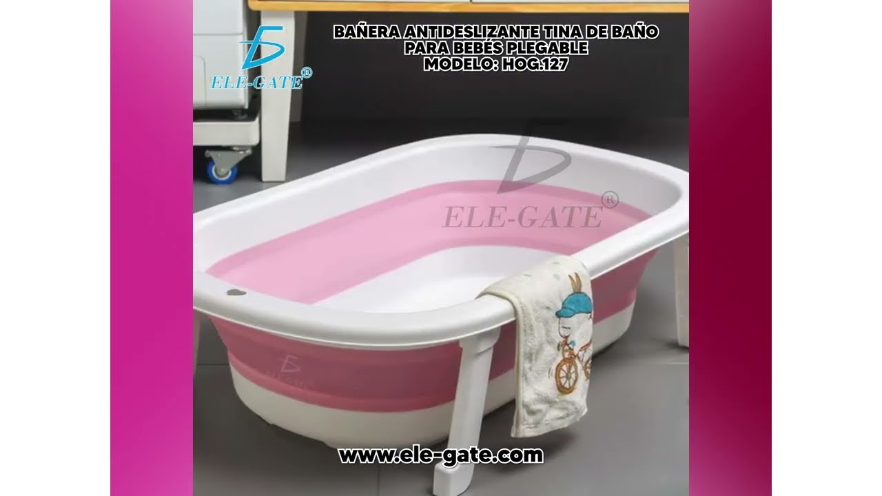 Bañera Antideslizante Tina De Baño Para Bebés Plegable - ELE-GATE