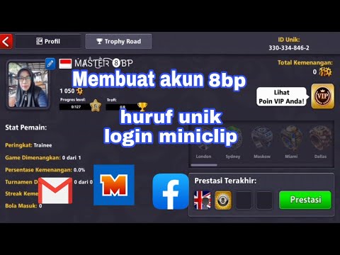 How to create an 8 ball pool account with unique Google login letters and Miniclip