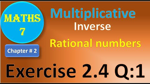 maths class 7 exercise 2.4 Q:1 Multiplicative inverse  of rational numbers | maths grad 7 chapter 2