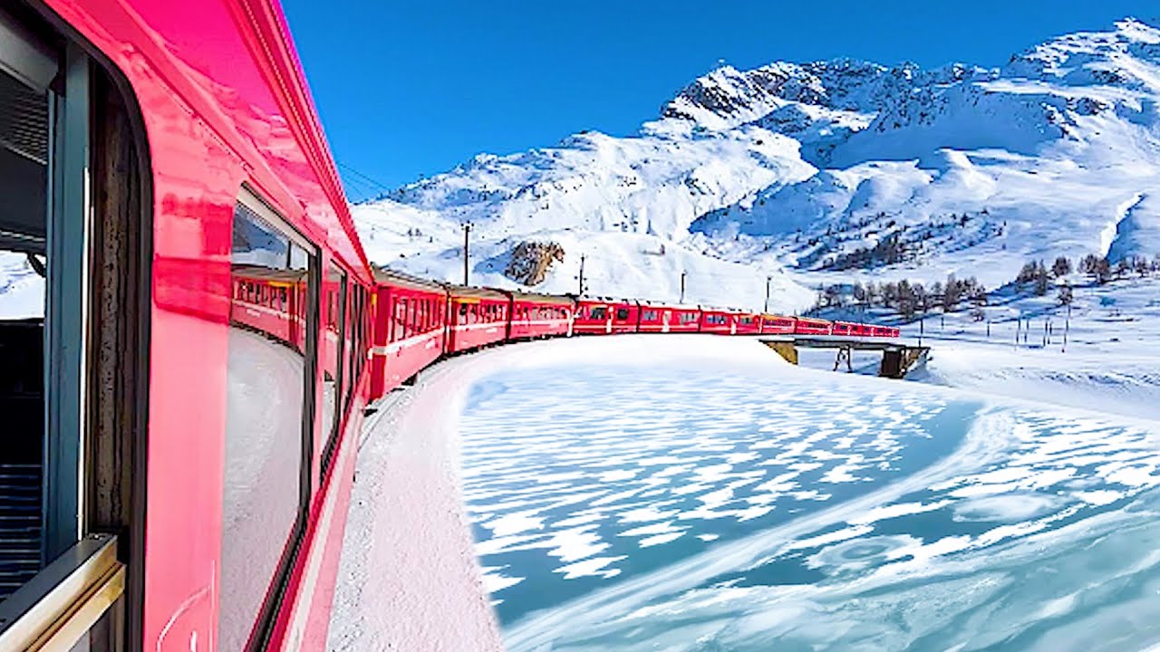 🇮🇹🇨🇭Поездка на самых красивых поездах Швейцарии в снежный день