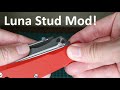 Converting a coloured real steel luna thumb stud to silver  easy mod