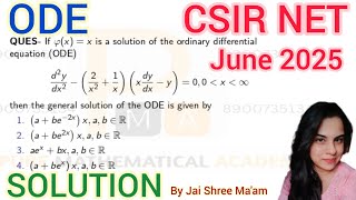 CSIR NET June 2025 ODE Solution | CSIR NET June 2025 Mathematics Part B | Q.Id 4116 ODE Solution