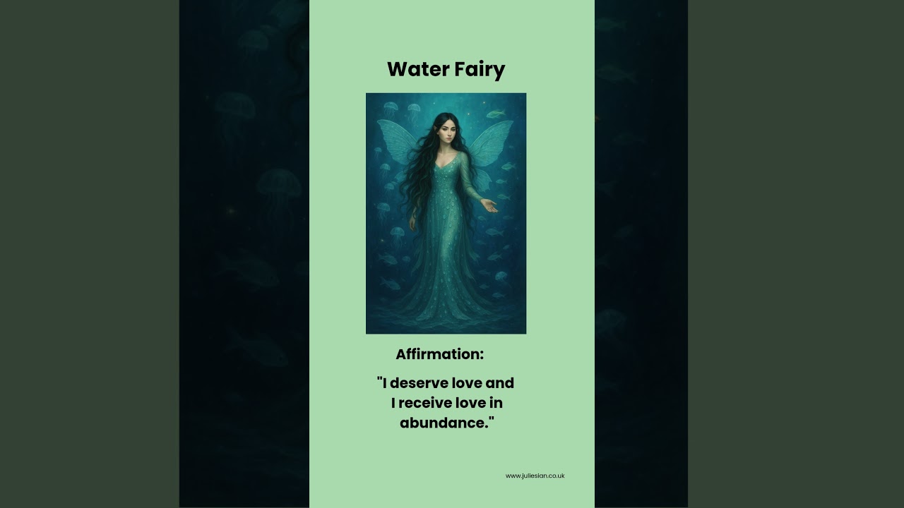Water Fairy, Water Fairy Affirmation:  "I deserve love and I receive love in abundance"