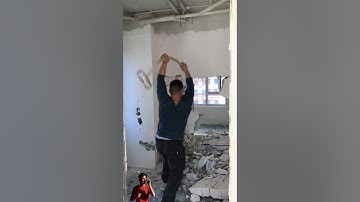 Smashing Through Walls with a Hammer #youtubeshorts #shortfeed #shorts #viral #construction #hammer