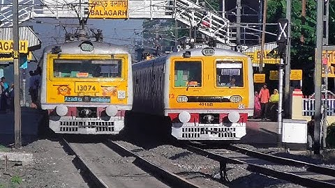 Perfect Parallel EMU Local Trains Crossing | Speedy Katwa-Howrah EMU Local meet bandel-Katwa Local