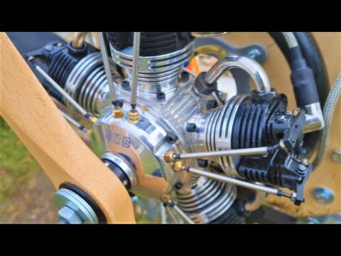 Обкатка авиамодельного двигателя с радиальным расположением цилиндров. Radial aircraft engine 125СС