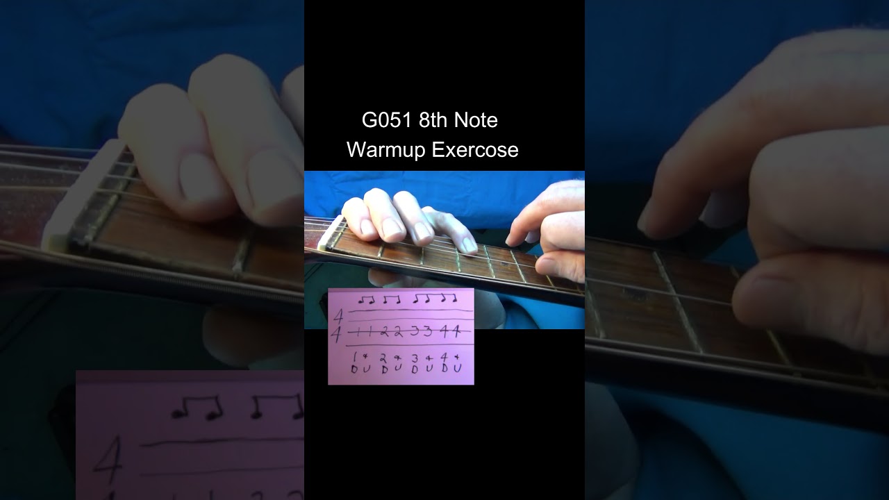 G051 8th note warmup exercise for beginner guitar or baritone ukuulele #guitarlesson