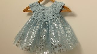 How to crochet a little girls fairy / princess / tutu dress
This step by step tutorial will show you how to crochet a girls fairy / princess / tutu / party dress.
For my dress I used a 4mm crochet hook, Drops Muskat yarn and 2 meters of fabric.
For size 1 - 2 years use a 3.5mm crochet hook
For size 2 - 3 years use a 4mm crochet hook
For size 3 - 4 years use a 4.5mm crochet hook
For size 4 - 5 years use a 5mm crochet hook
For size 5 - 6 years use a 6mm crochet hook
For size 6 - 7 years use a 7mm crochet hook
To make the skirt of your dress:
-Cut the length of your fabric - this should be double the length that you want your skirt to be.
-Cut the width of your fabric. This should be very wide as you will need a lot of fabric to make your tutu style skirt. Once you have finished cutting your fabric you should have a very wide rectangle - mine was 60cm x 2m.
-Fold your fabric in half along the shorter side.
-Gather your fabric using a needle and thread along the fold. Make your stitches approximately 1inch apart.
-Measure around the crochet top of your dress and make sure that the skirt is the same length around.
-Pin your skirt to the top of the dress, making sure that the seam is at the middle back. I would recommend attaching your skirt between the 8th and 9th row of the top.
-Using a needle and thread sew your skirt to the top of your dress.
-Sew up the back of the skirt if you wish.
Thank you very much for watching x How to crochet a little girls fairy / princess / tutu dress
