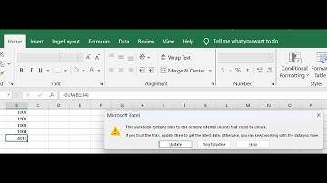 Workbook contains links to one or more external sources that could be unsafe