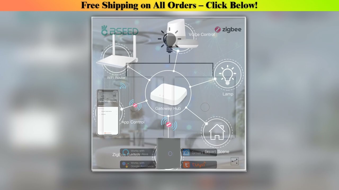 BSEED Wall Zigbee Switches Smart Light Switch 1Gang 2Way Staircase Work With Tuya Alexa Smart Life