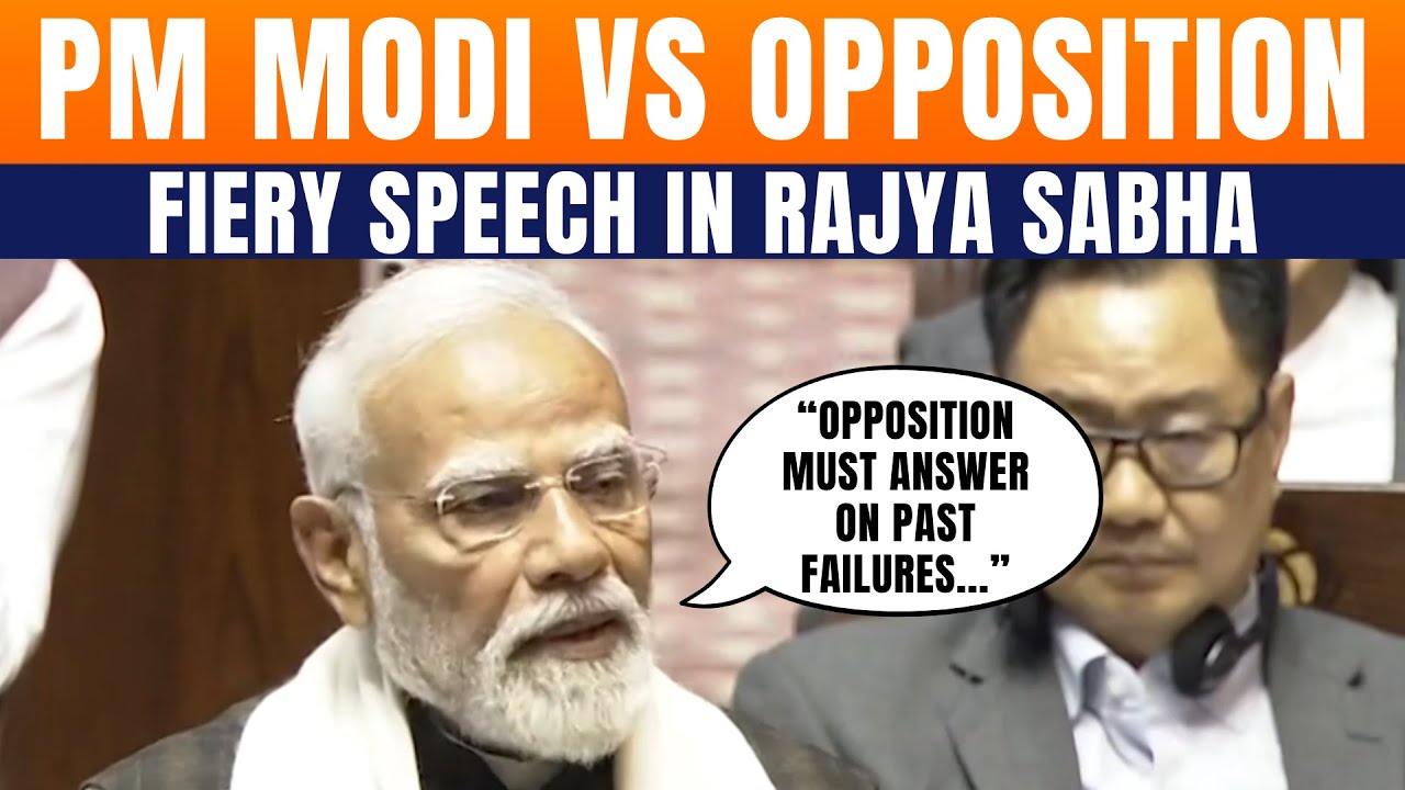 PM Modi Hits Back At Opposition During Motion Of Thanks Debate In Rajya ...
