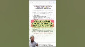 CHÍNH THỨC từ 01/07/2025: HÓA ĐƠN DƯỚI 5 TRIỆU VẪN ĐƯỢC TRẢ TIỀN MẶT!