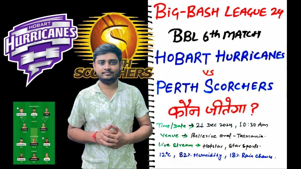 BBL 2024 7th match prediction,hobart vs perth prediction,hbh vs prs dream11 team,hbh vs prs bbl 14