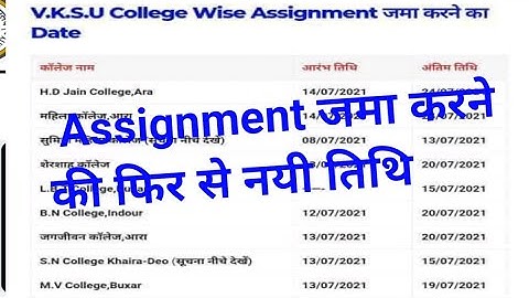 Vksu Part 2 Assignment जमा किस किस कॉलेज में हो रहा | Vksu Part 2 Assignment जमा करने का Date | Vksu