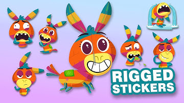 Piñata stickers! Check "Piñata Poi" by Pepe Ávalos and JJ Camacho! Rigged and animated with Moho