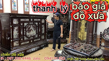 7/11/2025 tủ thờ đại cẩn ốc, tủ gỗ trắc, bàn trà, chân chò, khay trà, đĩa gỗ khảm ốc, kệ tam sơn