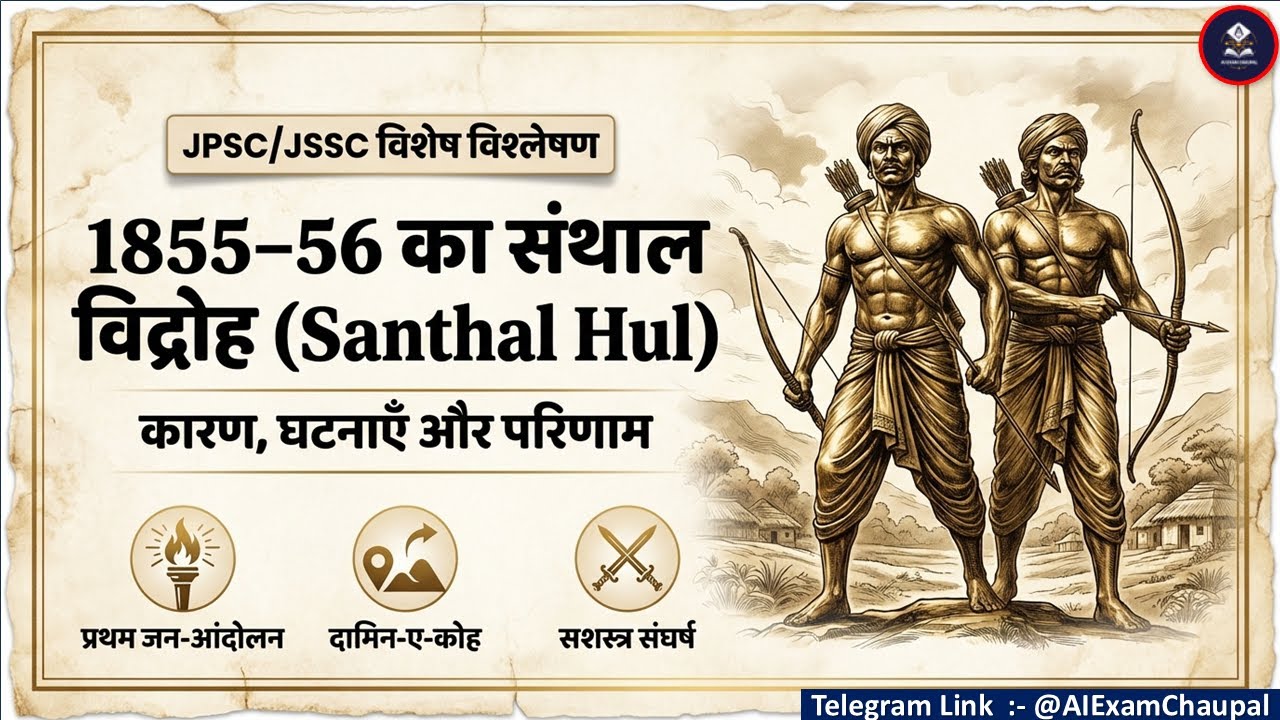 1855–56 का संथाल विद्रोह (Santhal Hul) | Causes, Leaders, Results | JPSC BPSC UPSC JSSC