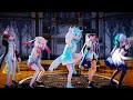MMD Ikkitousen 一骑当千 梅とら Mishe Uketsuke Jo Fuzzy Snow Elf Kyoko 4K 60fps 