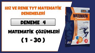 HIZ VE RENK TYT MATEMATİK DENEME 4 (1-30) ÇÖZÜMLERİ (HIZ VE RENK TYT MATEMATİK DENEME ÇÖZÜMLERİ)2026