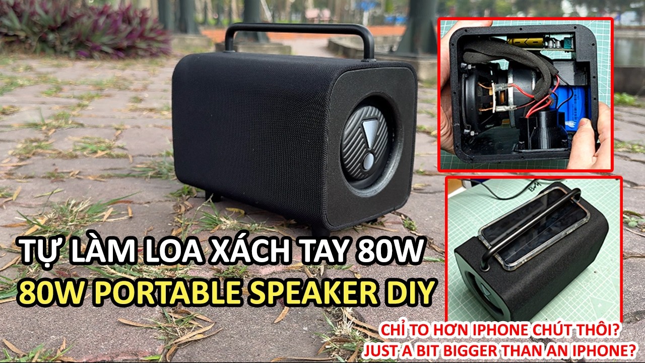 Tự làm loa xách tay 80W bass khủng | 80W Mega Bass Portable Speaker DIY | BMMDIY