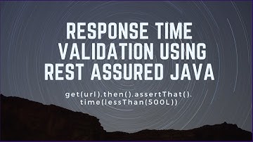 Rest Assured API Testing - Response Time Validation