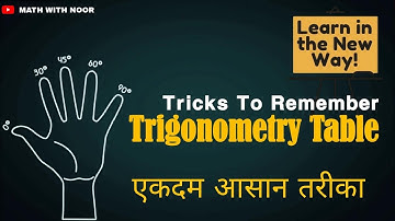 Trigonometry की Values निकाले सिर्फ अपनी उंगलियों को देखकर | Trigonometry Hand Tricks