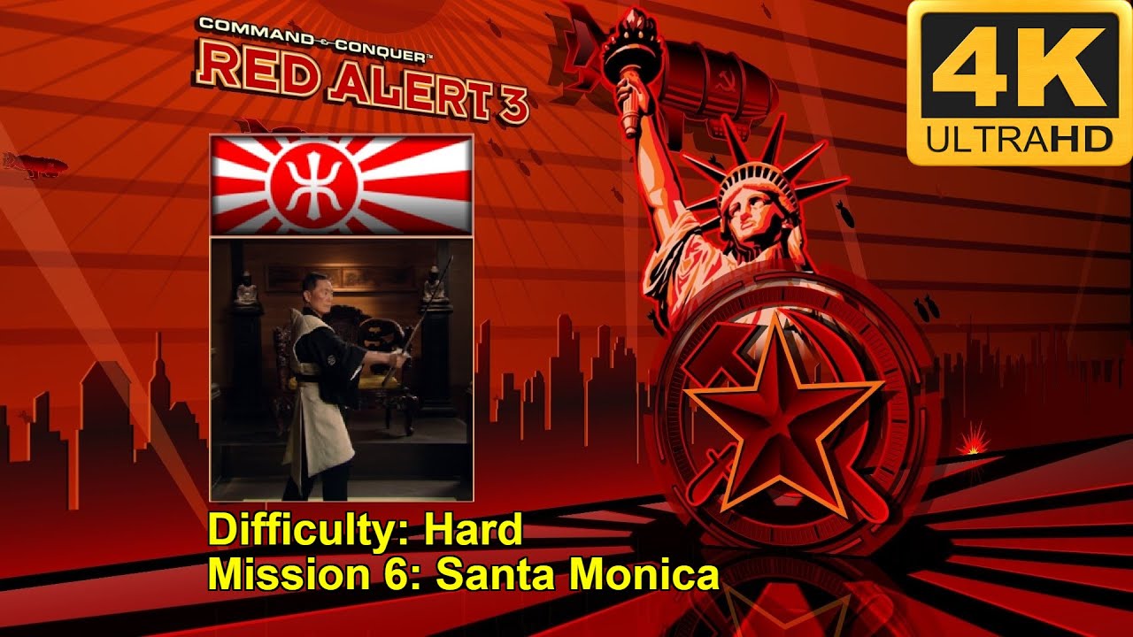 Command & Conquer: Red Alert 3 - 4K60FPS - Hard - Empire - Mission 6: Santa Monica