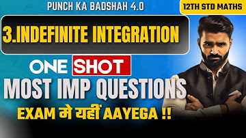 🔴 LIVE |3.Indefinite Integration|12th Maths|BoardExam2025|Punch Ka Badshah 4.0|Pradeep Giri Sir