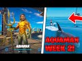 Fortnite AQUAMAN WEEK 2 CHALLENGES! Ride A Shark With A Fishing Pole! (AQUAMANl Week 2!)