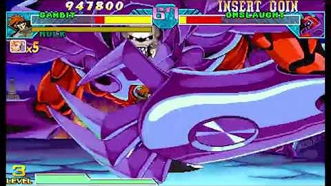 Marvel vs Capcom 1 ( Arcade ) - Hulk / Gambit Playthrough ( May 2, 2019 )