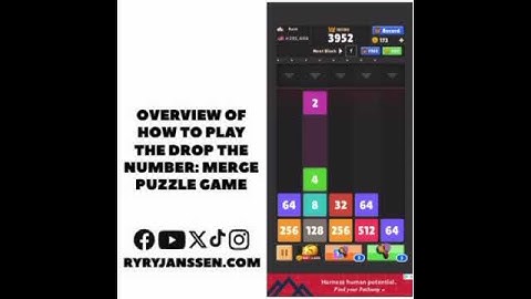 Overview of how to play the Drop The Number Merge Puzzle Game
