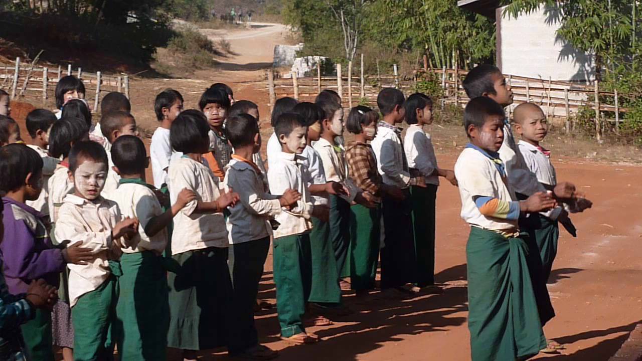 School class in Myanmar singing YouTube