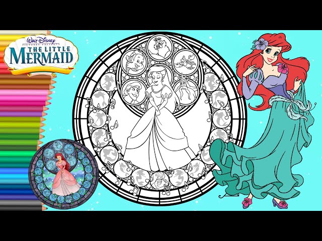 Little Mermaid Mini Stained Glass Coloring Book