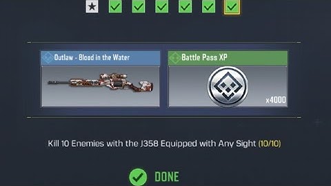 COD Mobile Kill 10 Enemies with The J358 Equipped With any Sight Task Complete