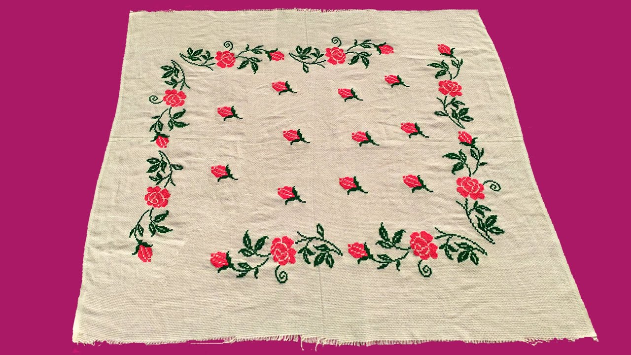🌹🌹 Simple Dusuti Rose Flower Table Cloth Design गुलाब के फूल वाला