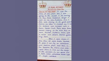 How to write Report writing on "A Road Accident" in English/Road Accident report writing format/