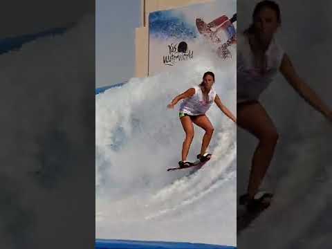 Tita Dubai flow rider barrel at Yas Waterworld Waterpark Surf Machine Contest