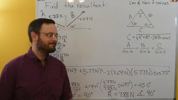 Statics - Adding Two Vectors with the Triangle Method