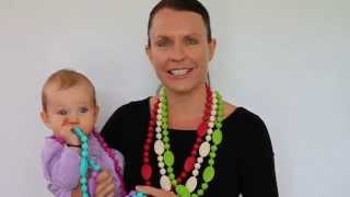 Flat Oval & Round Silicone Teething Necklace Demo