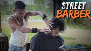 Best Head Massage by highway side barber  Truck drivers favourite barber