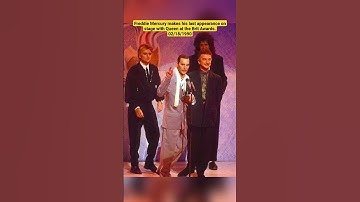 Freddie Mercury makes his last appearance on stage with Queen at the Brit Awards.  02/18/1990