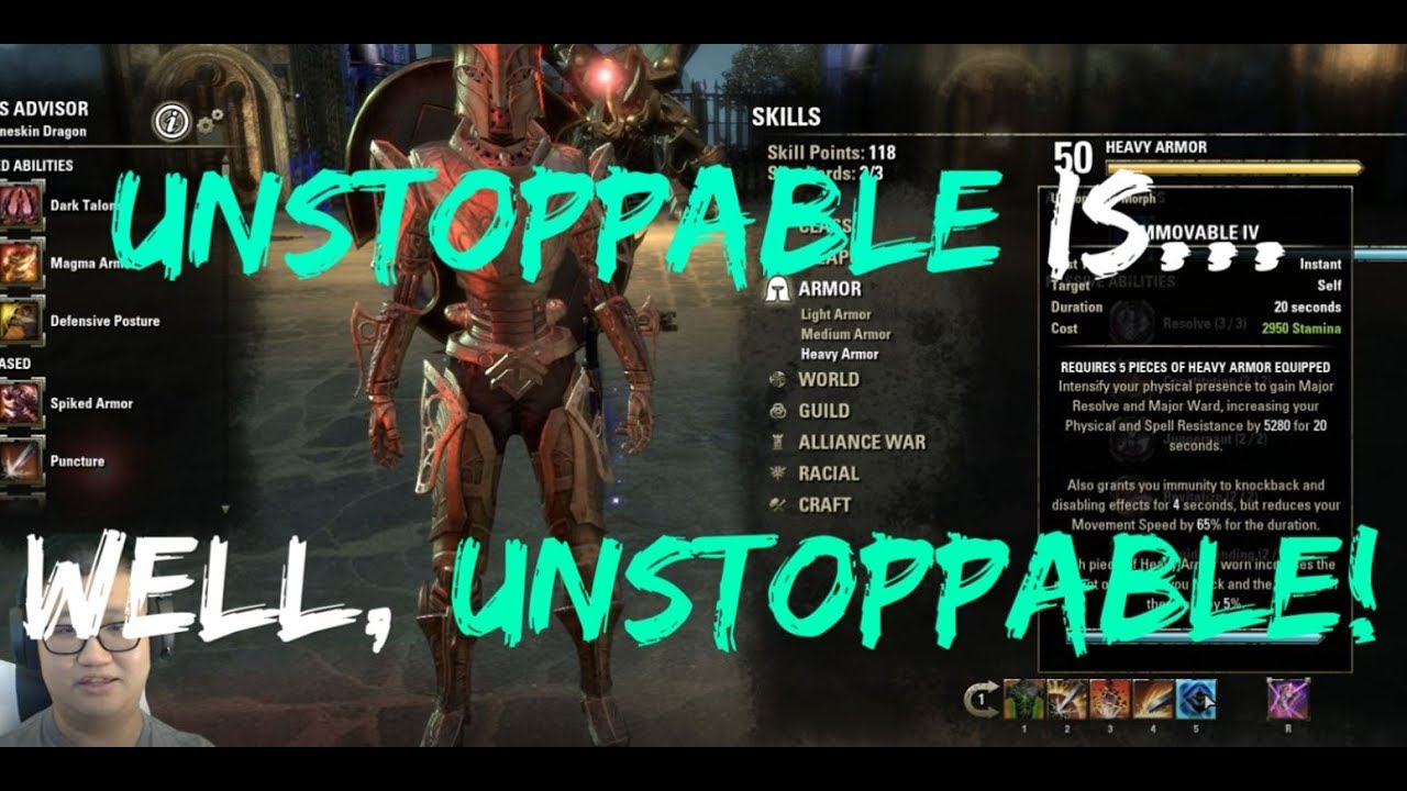 Unstoppable OP? Worth It? The NEW Heavy Armor Skill (ESO Scalebreaker