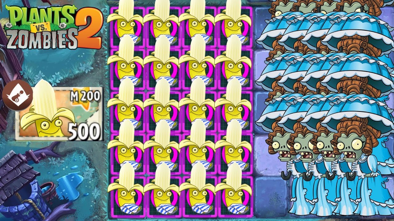 PvZ 2 Challenge Max Level Banana Launcher & Random Plants with POWER